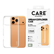 Гръб Care by PanzerGlass за iPhone 17 Pro Max, Flagship Case Transparent Urban Explorer w. Clear Frame