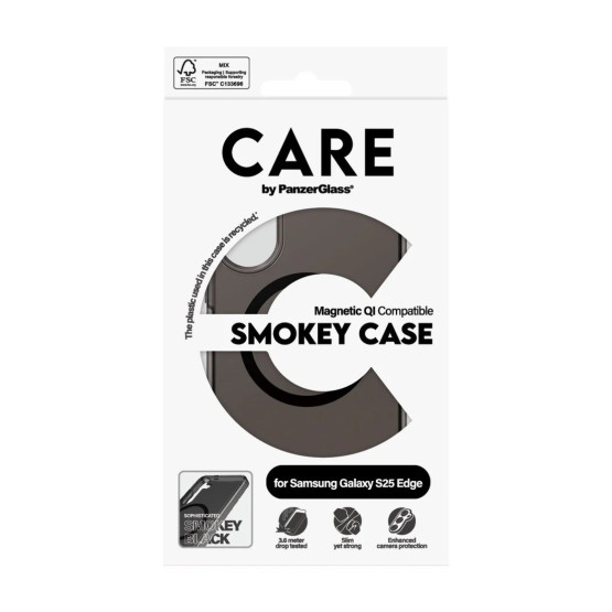 Гръб CARE by PanzerGlass за Samsung Galaxy S25 Edge Flagship Black QI - Smokey