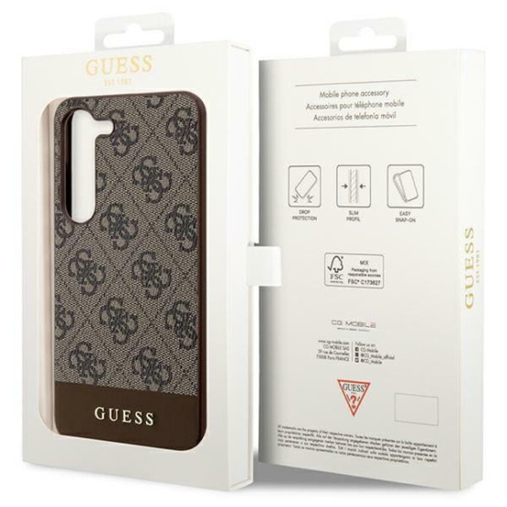 Гръб Guess 4G Stripe Case за Samsung Galaxy S24 Plus - Кафяв