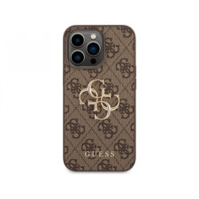 Гръб Guess PU 4G Metal Logo Case за iPhone 14 Pro Max - Кафяв