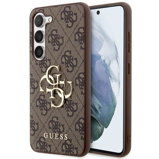 Гръб Guess PU 4G Metal Logo Case за Samsung Galaxy S24 - Кафяв