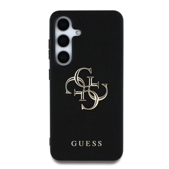 Гръб Guess за Samsung Galaxy S25 , PU, Grained, 4G Metal Logo Case, Черен