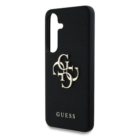 Гръб Guess за Samsung Galaxy S25 , PU, Grained, 4G Metal Logo Case, Черен