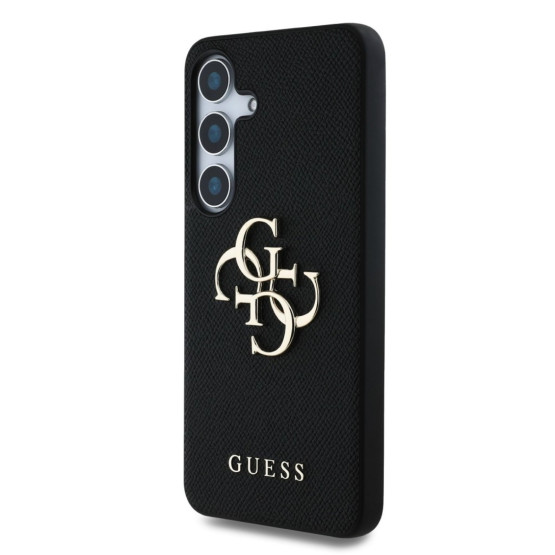 Гръб Guess за Samsung Galaxy S25 , PU, Grained, 4G Metal Logo Case, Черен