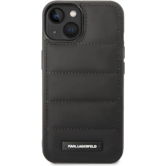 Гръб Karl Lagerfeld Quilted Puffy Metal Logo Case за iPhone 14 Plus - Черен