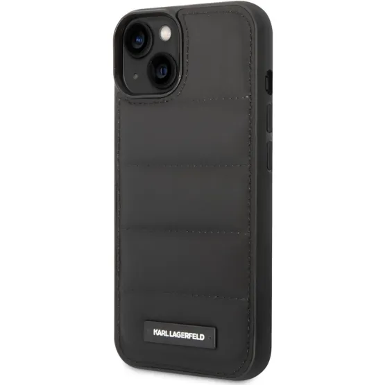 Гръб Karl Lagerfeld Quilted Puffy Metal Logo Case за iPhone 14 Plus - Черен