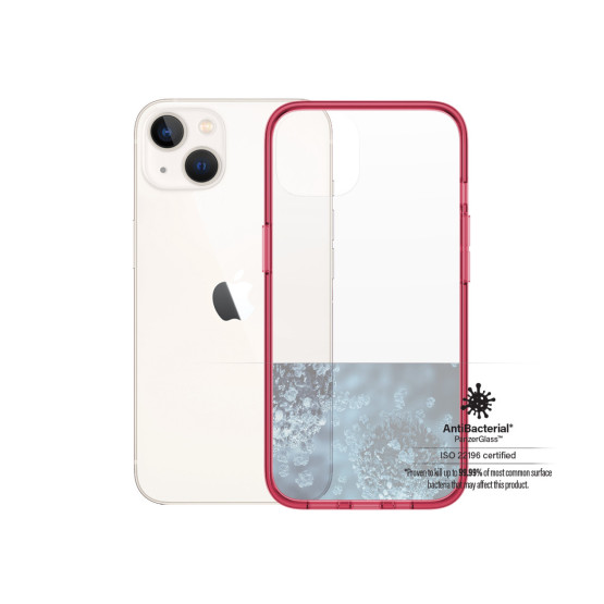 Гръб PanzerGlass за IPhone 13 , ClearCase - Червена рамка