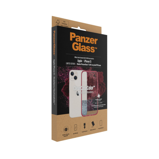 Гръб PanzerGlass за IPhone 13 , ClearCase - Червена рамка