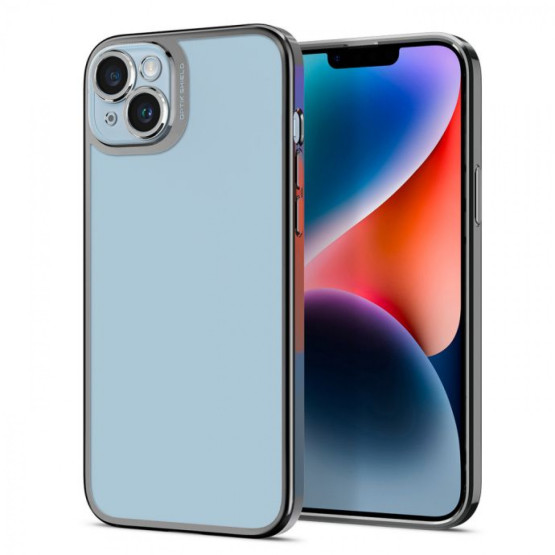 Гръб Spigen Optik Crystal за iPhone 14 Plus - Порзрачен с сребриста рамка