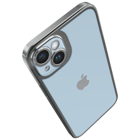 Гръб Spigen Optik Crystal за iPhone 14 Plus - Порзрачен с сребриста рамка