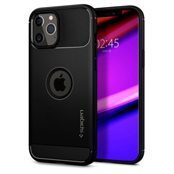 Гръб Spigen Rugged Armor за iPhone 12/12 Pro - Черен
