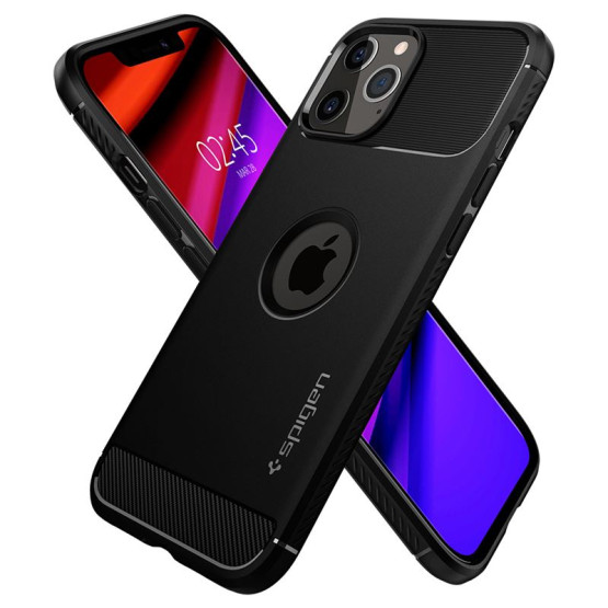 Гръб Spigen Rugged Armor за iPhone 12/12 Pro - Черен