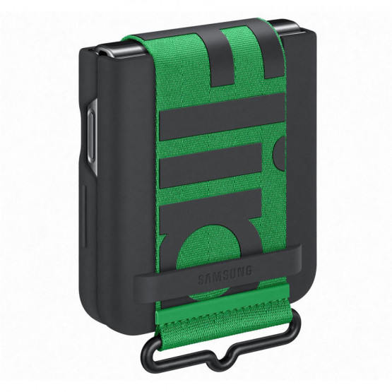 Оригинален гръб Samsung Silicone Cover with Strap за Samsung Galaxy Z Flip 4 - Черен, EF-GF721TBE