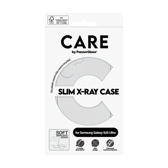 Гръб Care by PanzerGlass за Samsung Galaxy S25 Ultra , Fashionable, X-Ray, Soft Basic , Прозрачен