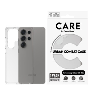 Гръб Care by PanzerGlass за Samsung Galaxy S25 Ultra, Flagship Case, Urban Combat, Прозрачен