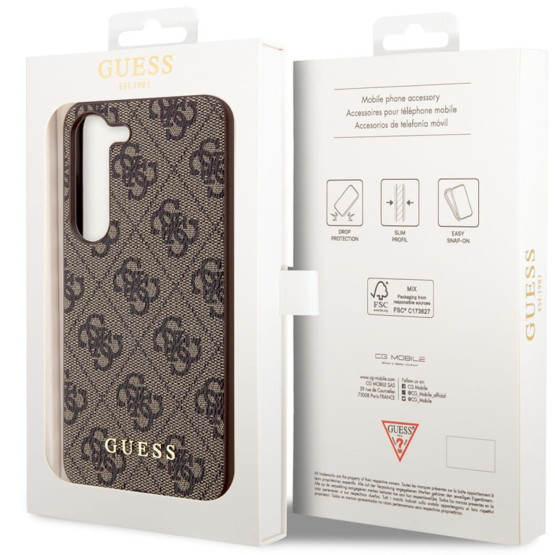 Гръб Guess 4G Charms Case за Samsung Galaxy S24 - Кафяв