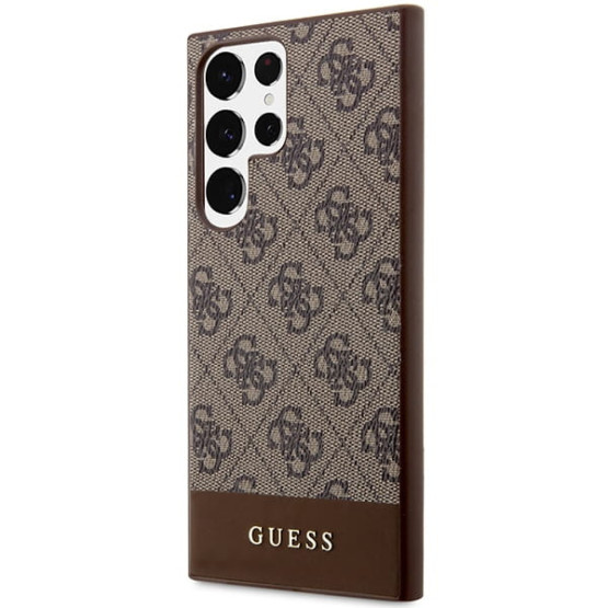 Гръб Guess 4G Stripe Case за Samsung Galaxy S24 Ultra - Кафяв