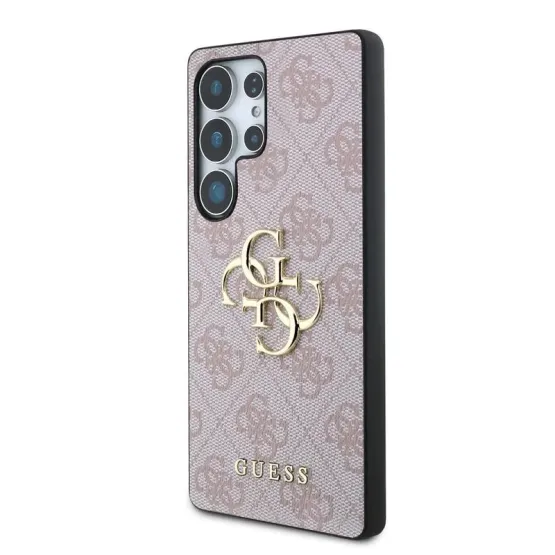 Гръб Guess за Samsung Galaxy S25 Ultra, PU, 4G Metal Logo Case, Розов