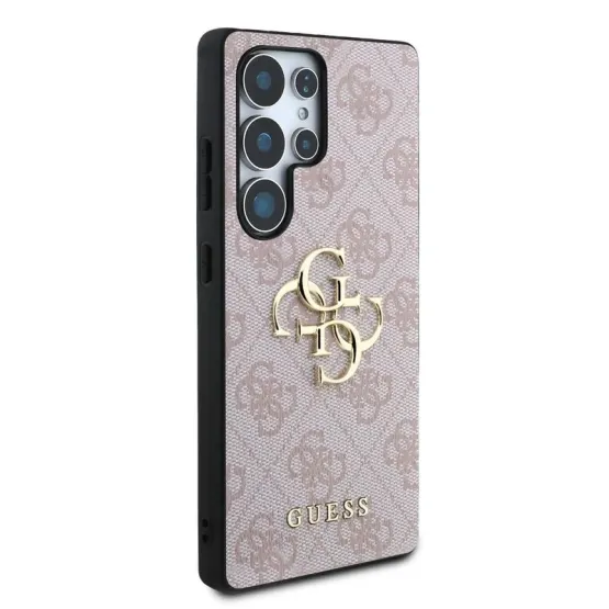 Гръб Guess за Samsung Galaxy S25 Ultra, PU, 4G Metal Logo Case, Розов