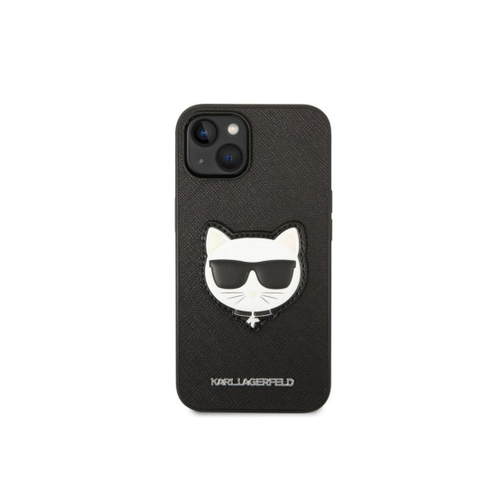 Гръб Karl Lagerfeld PU Saffiano Choupette Head Case за iPhone 14 Plus - Черен