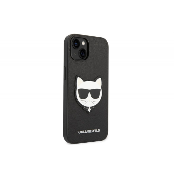 Гръб Karl Lagerfeld PU Saffiano Choupette Head Case за iPhone 14 Plus - Черен