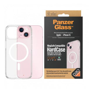 Гръб PanzerGlass за Apple iPhone 15 HardCase MagSafe with D3O - Прозрачен