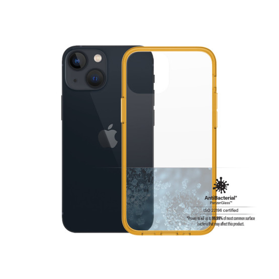 Гръб PanzerGlass за IPhone 13 mini, ClearCase - Оранжева рамка