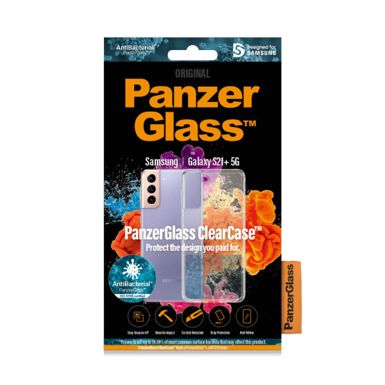 Гръб PanzerGlass за Samsung Galaxy S21 Plus AntiBacterial - Прозрачен, 118275