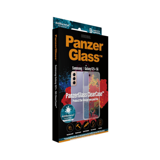 Гръб PanzerGlass за Samsung Galaxy S21 Plus AntiBacterial - Прозрачен, 118275