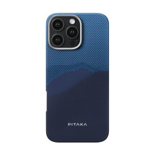 Гръб Pitaka за iPhone 16 Pro Max, StarPeak, Luminous Case, Over the horizon, Син