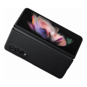 Гръб Samsung Leather Cover за Galaxy Z Fold 3 - Черен, EF-VF926LBE