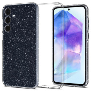 Гръб Spigen Liquid Crystal Glitter за Samsung Galaxy A55 - Прозрачен блестящ