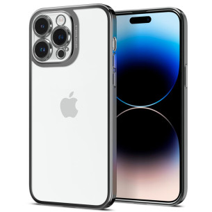 Гръб Spigen Optik Crystal за iPhone 14 Pro Max - Порзрачен с сребриста рамка