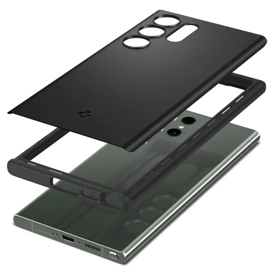 Гръб Spigen Thin Fit за Samsung Galaxy S23 Ultra - Черен