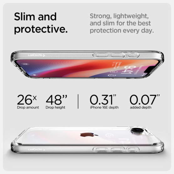 Гръб Spigen за iPhone 16E ,Ultra Hybrid, Прозрачен