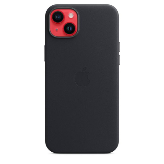 Оригинален гръб Apple Leather Magsafe Cover за iPhone 14 Plus, Midnight, MPP93ZM/A