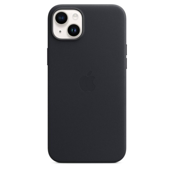 Оригинален гръб Apple Leather Magsafe Cover за iPhone 14 Plus, Midnight, MPP93ZM/A