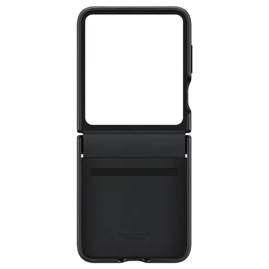 Оригинален гръб Samsung Leather Cover за Galaxy Z Flip 5 - Черен, EF-VF731PBE