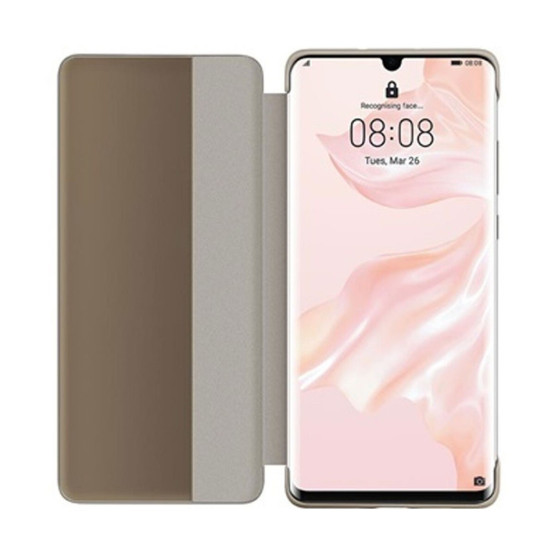 Оригинален калъф Flip View за Huawei P30 - Каки