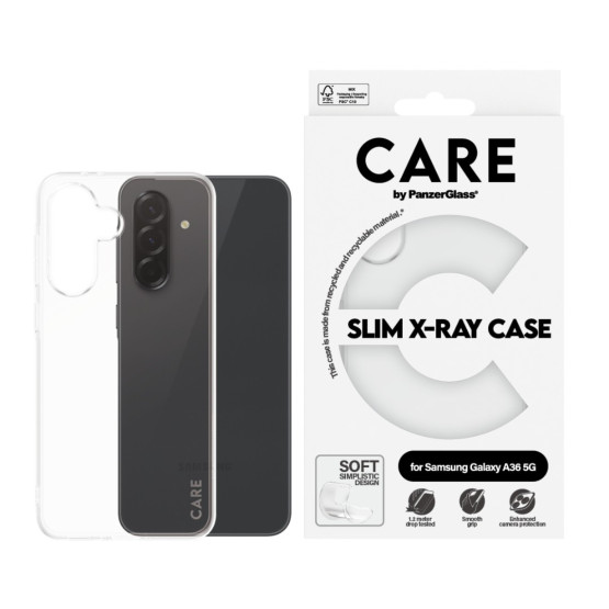 Гръб Care by PanzerGlass за Samsung Galaxy A36 5G, Fashionable Case Прозрачен X-Ray Soft Basic
