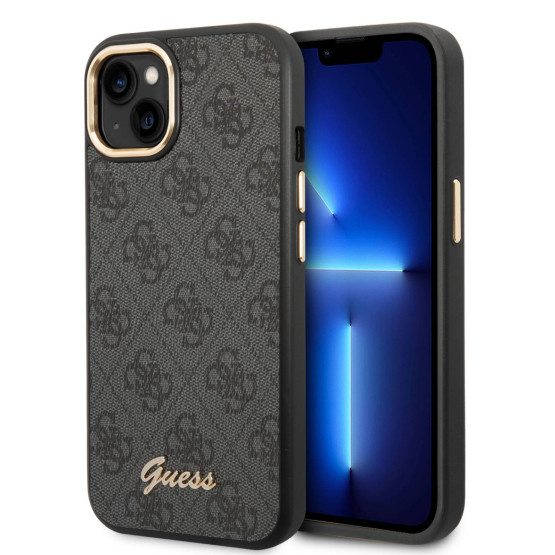 Гръб Guess PC/TPU 4G Metal Camera Outline Case за iPhone 14 Plus - Черен
