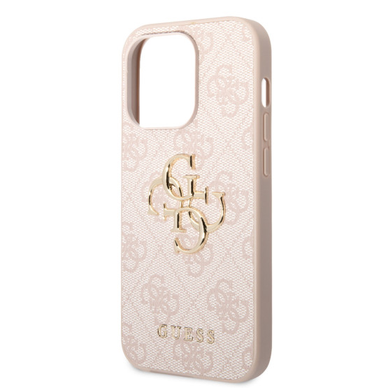 Гръб Guess PU 4G Metal Logo Case за iPhone 15 Pro Max - Розов
