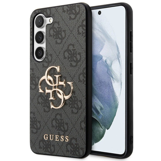 Гръб Guess PU 4G Metal Logo Case за Samsung Galaxy S24 - Сив