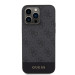 Гръб Guess PU 4G Stripe MagSafe Case за iPhone 15 Pro - Черен