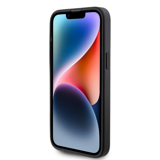 Гръб Guess PU 4G Stripe MagSafe Case за iPhone 15 Pro - Черен