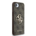 Гръб Guess за iPhone 16E, PU, 4G Metal Logo, Кафяв