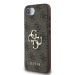 Гръб Guess за iPhone 16E, PU, 4G Metal Logo, Кафяв