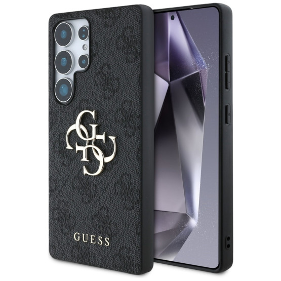 Гръб Guess за Samsung Galaxy S25 Ultra, PU, 4G Metal Logo Case, Черен
