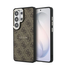 Гръб Guess за Samsung Galaxy S26 Ultra, PU, Leather, 4G Gold Frame, Magnetic Case, Кафяв