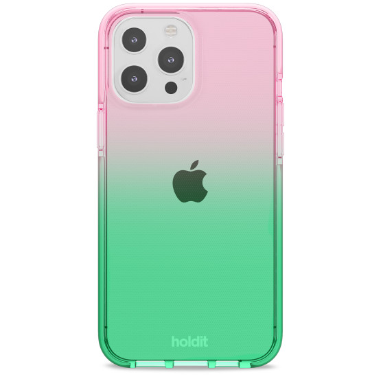 Гръб Holdit Seethru Case за iPhone 13 Pro Max - Grass green/Bright Pink
